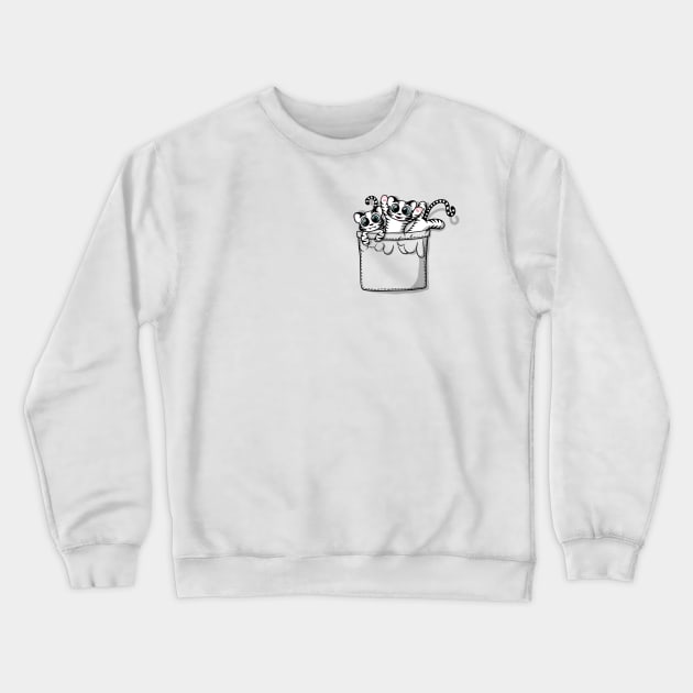 CUTE POCKET WHITE TIGERS Crewneck Sweatshirt by Beka